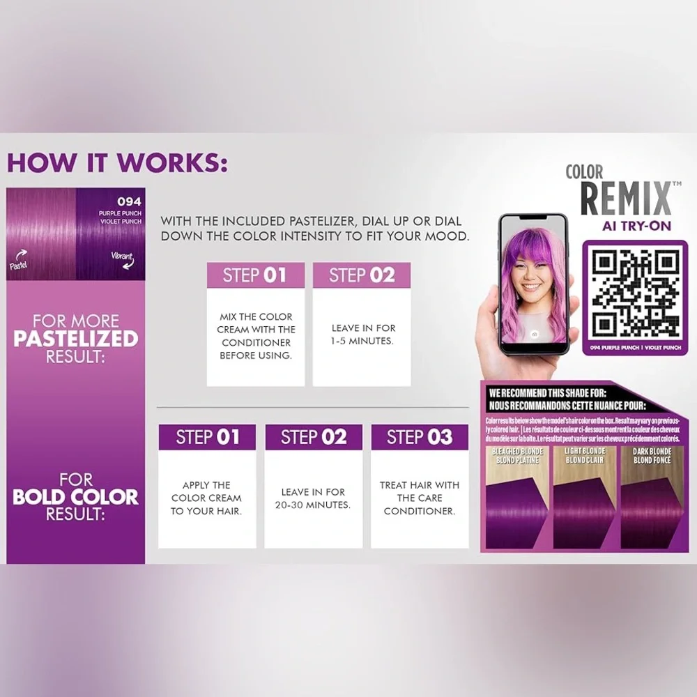 Got2b - 3pack - Color Remix Purple Hair Dye - Picture 4 of 6